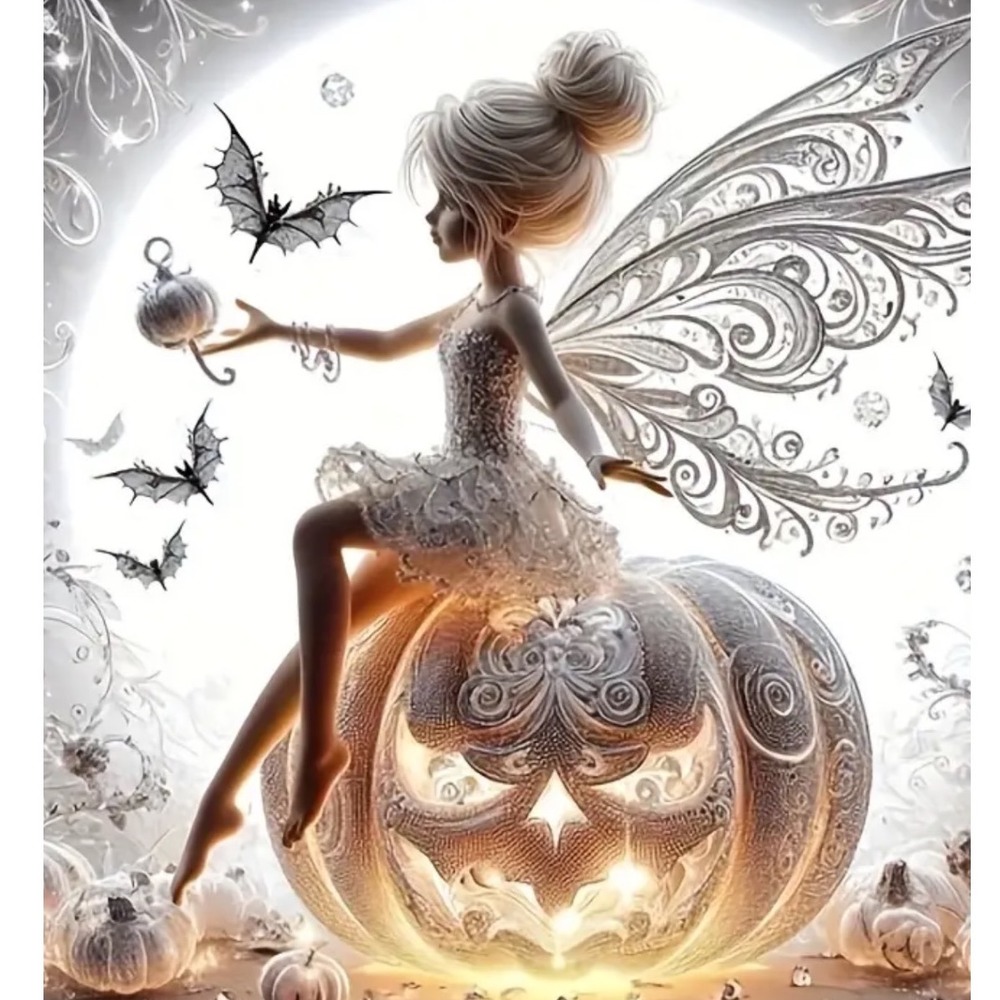 Diamond Painting Kit Fairy Pumpkin Halloween DIY Art Craft Decor